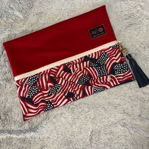 Makeup Junkie Patriotic Flat Bag with Tassel